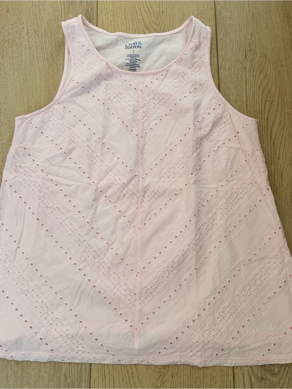 croft & barrow Light Pink Eyelet Tank